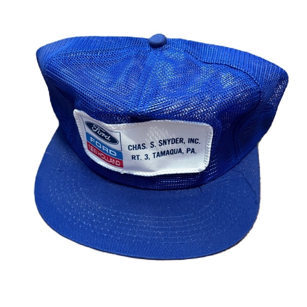 Vintage Ford New Holland Blue Mesh Cap Trucker Hat SnapBack Patch Tamaqua